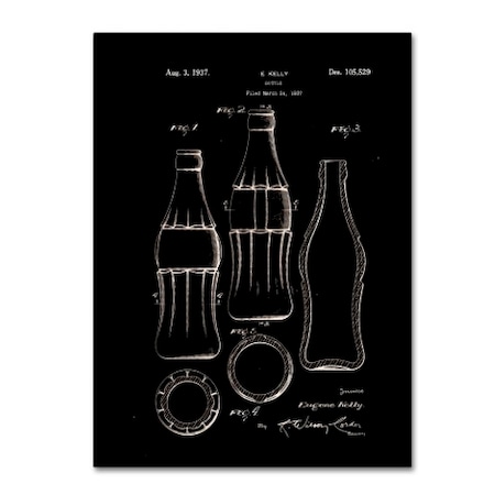 Claire Doherty 'Coca Cola Bottle Patent 1937 Black' Canvas Art,18x24
